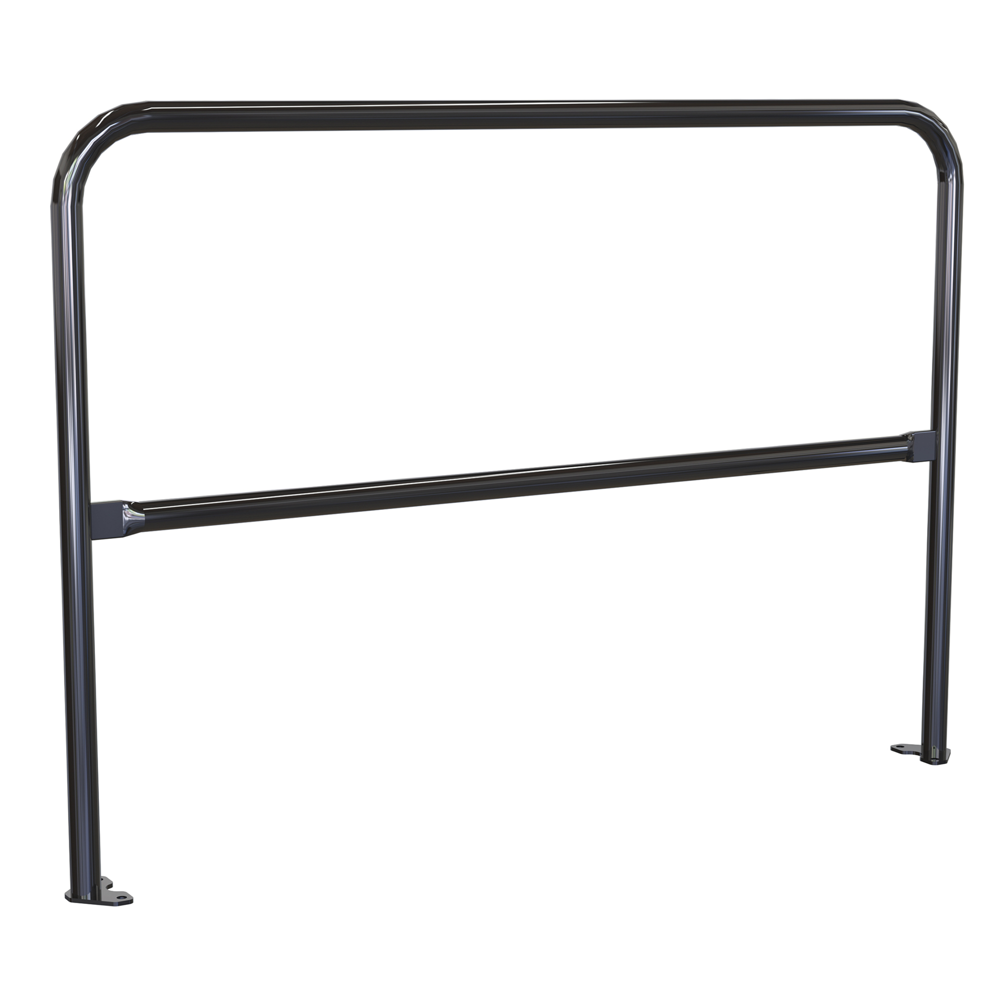 Vestil Pipe Safety Railing with Welded Baseplate - 61in. Length, Black, Powder-Coated, Model# VDKR-5-BP-BK